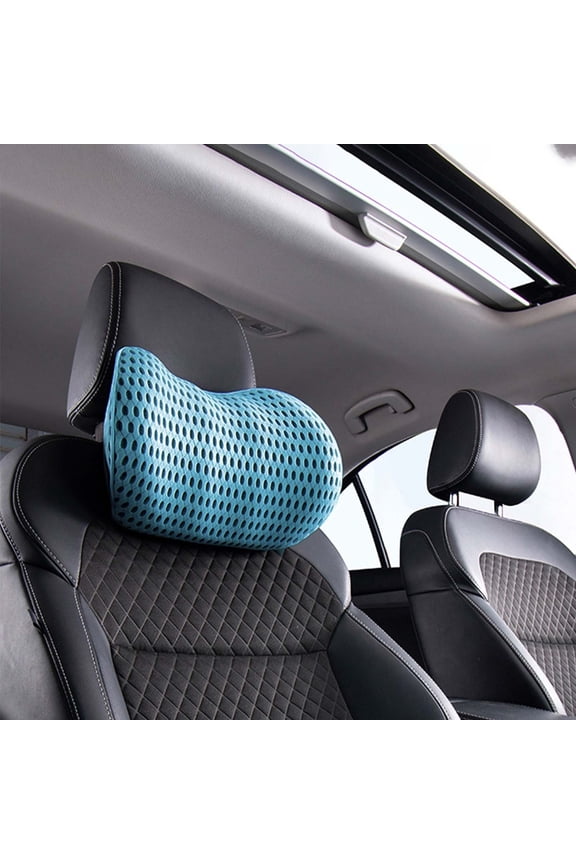 Memory Foam Car Neck Pillow, Lumbar Support Headrest Cushion for Car, Neck & Back Pain Relief, Comfortable Travel Pillow for Airplanes, Trains & Cars