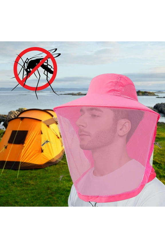 Mosquito Net Hat with Sun Protection, Adjustable Outdoor Hat for Camping, Gardening & Fishing, Foldable Mesh Face Shield for Insect Protection, Breathable & Lightweight Design