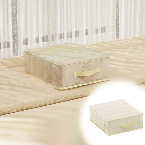 Yokan Oxfords Cloth Five Grids Clothing Storage Bag, Durable Wardrobe Organizer, Household Storage Compartment Bag, Drawer Organization for Seasonal Clothing, White Polyester Storage Bag