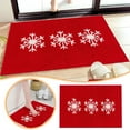 thumbnail image 1 of Yokan Red White Snowflake Bathroom Rugs, Non-Slip Rubber Washable Bath Mat, Soft Absorbent Floor Rug for Bathroom, Kitchen, Living Room, Indoor & Outdoor Use, Christmas Holiday Decor, 1 of 7