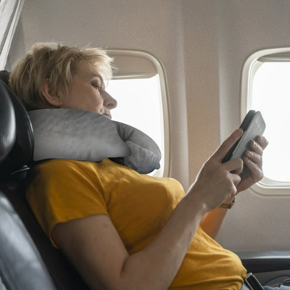 Yokan Removable Crystal Velvet Neck Support Pillow, Ergonomic Fleece Shaped Pillow for Neck Pain Relief, Soft & Comfortable Neck Pillow for Bedroom & Office Use, Relaxation & Comfort