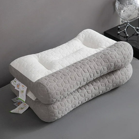 Yokan Reverse Traction Pillow for Cervical Protection, Ergonomic Neck Support Pillow for Pain Relief, Soft Foam for Neck Relief, Washable Pillowcase, Comfortable Neck Support for Side & Back Sleepers