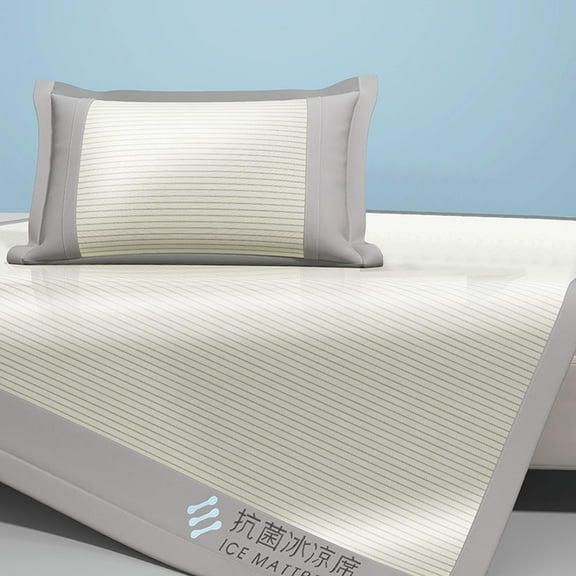 Yokan Summer Sleeping Mat, Foldable Rattan Cool Mat, Breathable Cooling Mattress for Spring & Summer, Non-Slip Bed Pad for Dormitory & Home Use, Cooling Mats for Hot Nights, Brown/Gray/Blue/Green