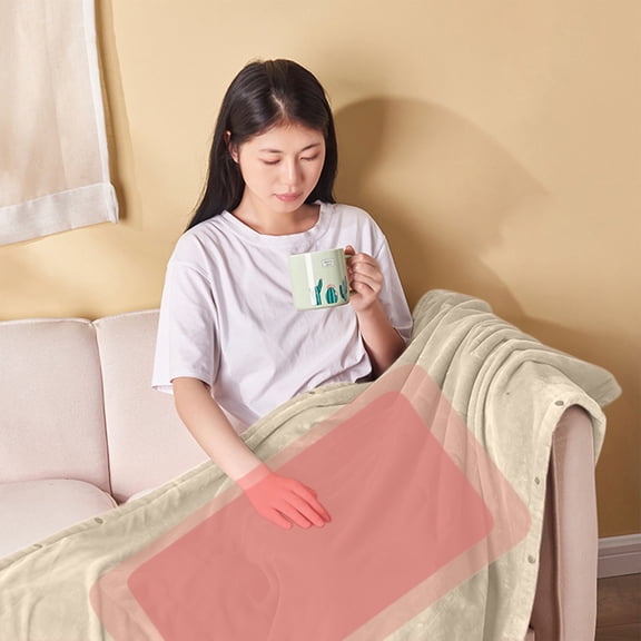 Yokan USB Smart Hand Warmer, Portable Heated Blanket with 3 Heat Settings, Infrared Heating for Hands, Legs, Waist & Abdomen, Safe Washable Blanket for Travel, Cold Weather Comfort
