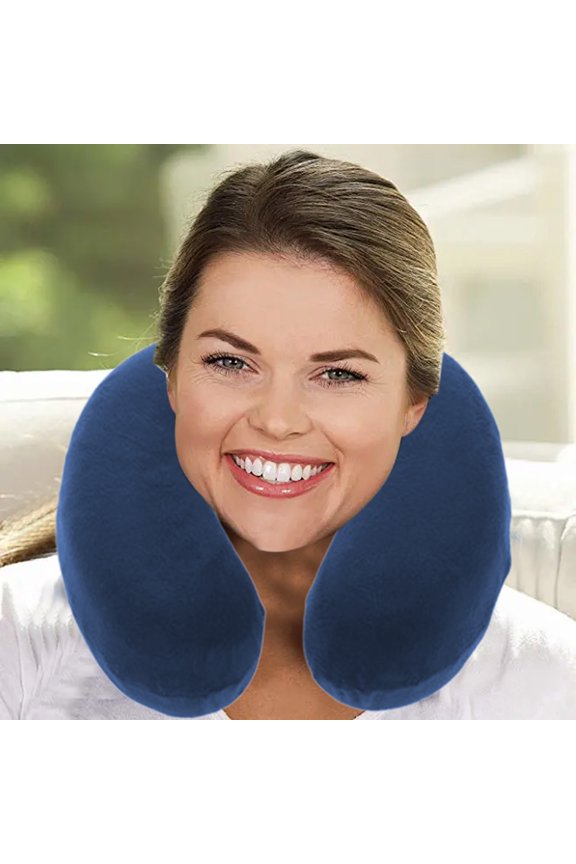 Velvet Travel Neck Pillow, C-Shaped Soft Neck Support Pillow for Office & Travel, 360° Comfort Relief for Pain-Free Naps & Travel, Perfect for On-the-Go & Father’s Day Gift