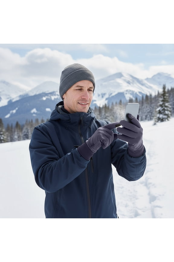 Yokan Winter Warm Gloves, Waterproof and Snow-Blocking Cold Weather Gloves, Flexible and Durable Winter Gloves for Outdoor Activities, Heat Retention for Men and Women, Black/Gray/Blue