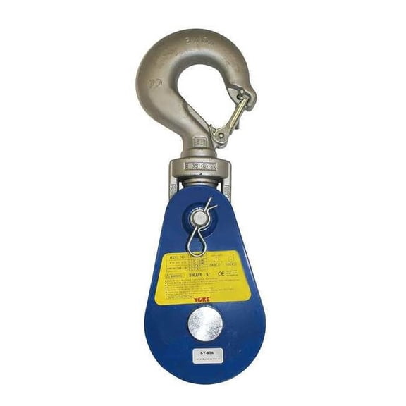 Yoke Snatch Block, Wire Rope, 3/8 in Max Cable Size, 4,000 lb Max Load 6Y-2T3