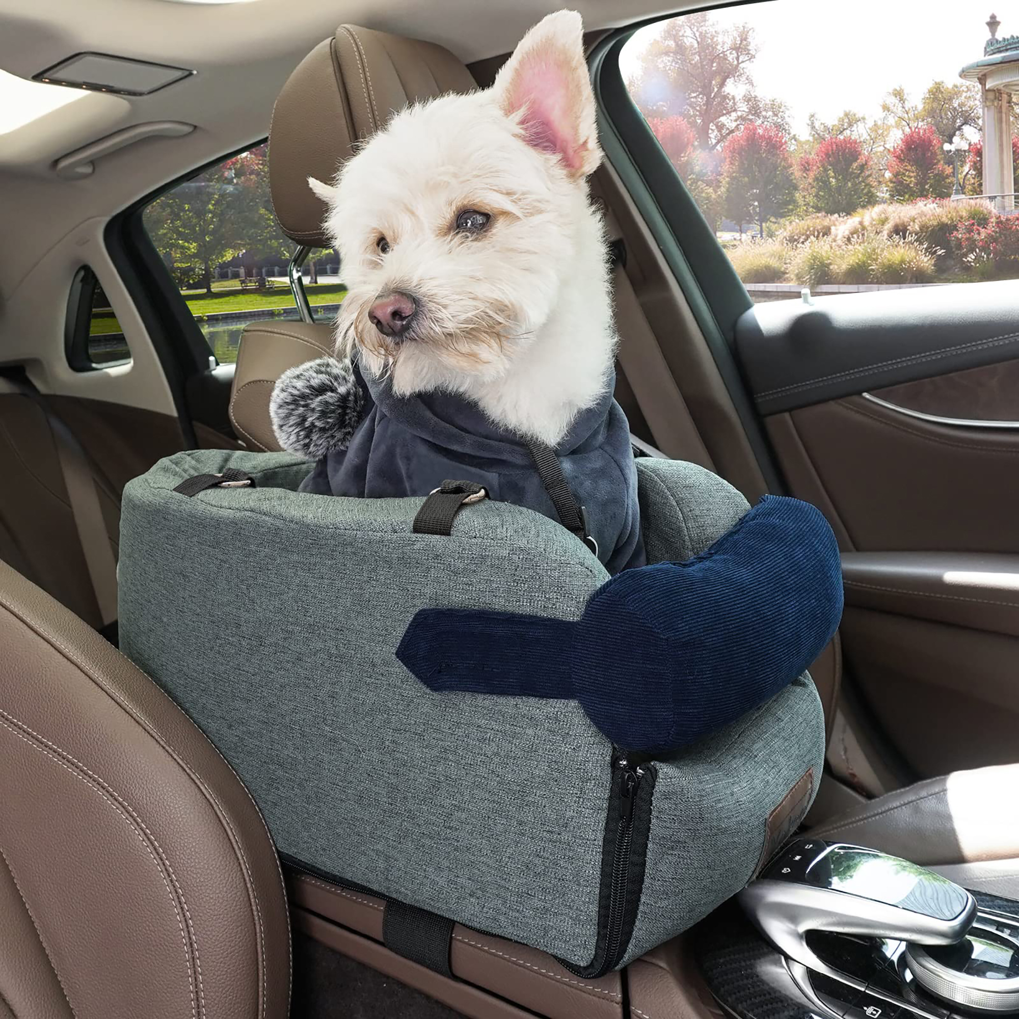 Snoozer Luxury Lookout I Dog Car Seat, Small, Grey