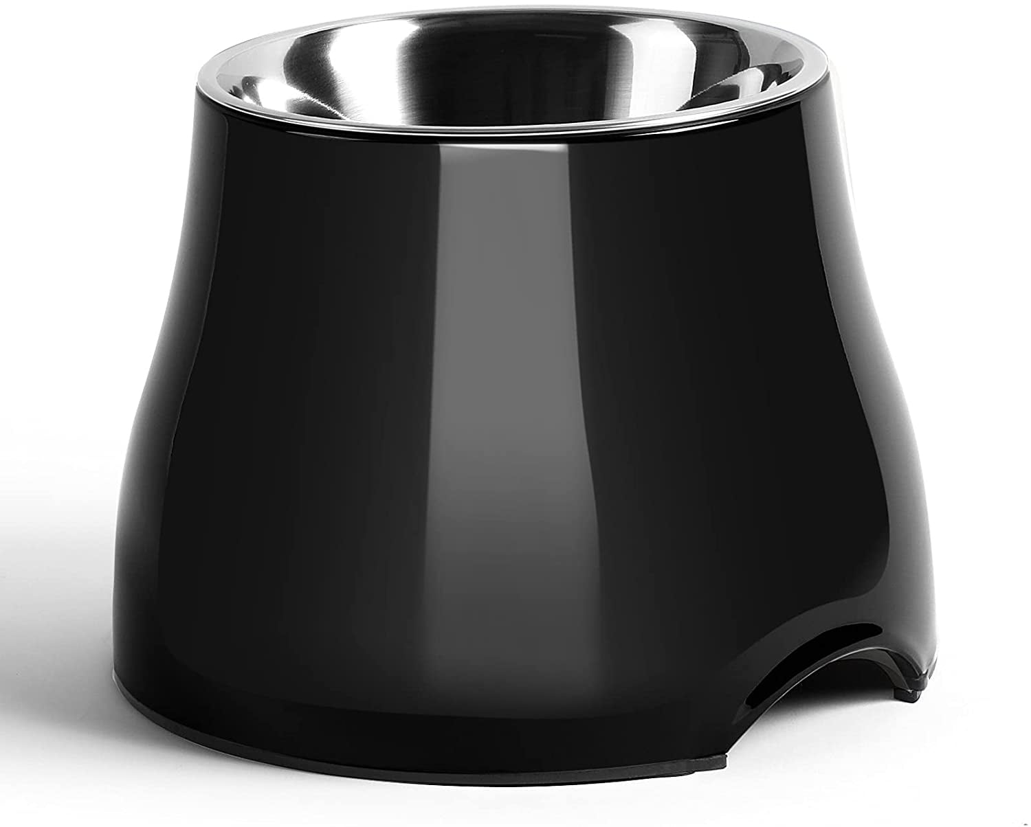 Elevated Black Stainless Steel Pet Bowl for Small to Medium Breeds