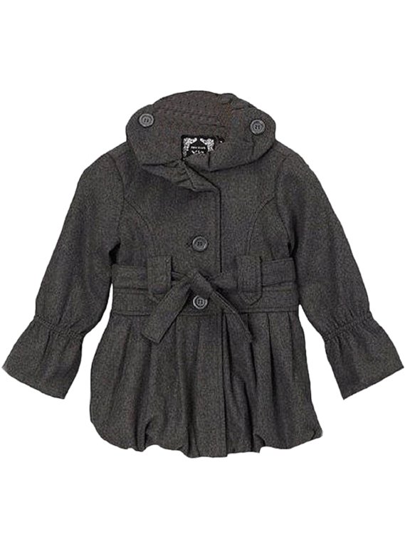 Big Girls Pleated Bubble Charcoal Jacket (XL 16)
