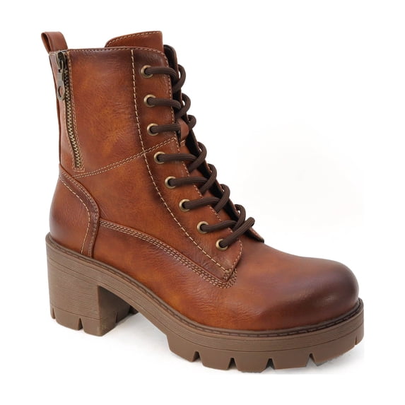 Women's Lug Sole Combat Boots – Lace-Up Platform Ankle Boots