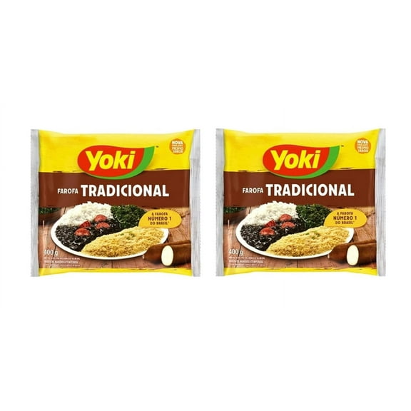 Yoki Seasoned Cassava Flour Oz Farofa De Mandioca Pronta Temperada 400G Pack, 14 Ounce, (Pack Of 2)