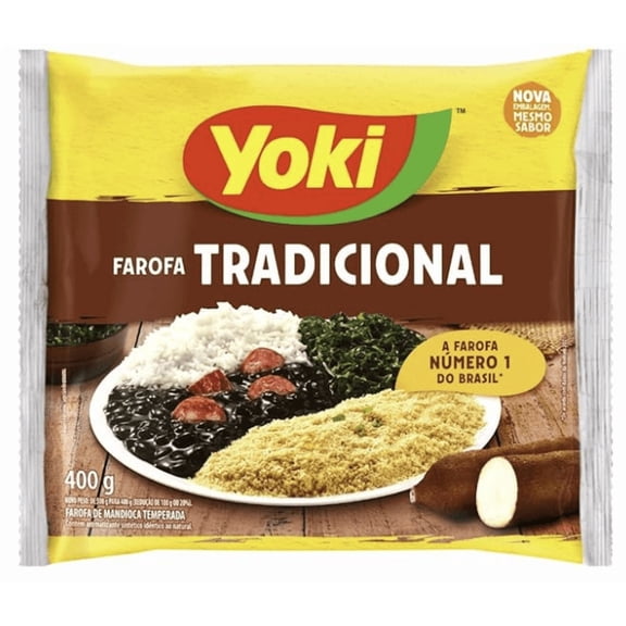 Yoki Traditional Seasoned Cassava Flour 14.1 oz | Pack of 2 | Farofa Tradicional