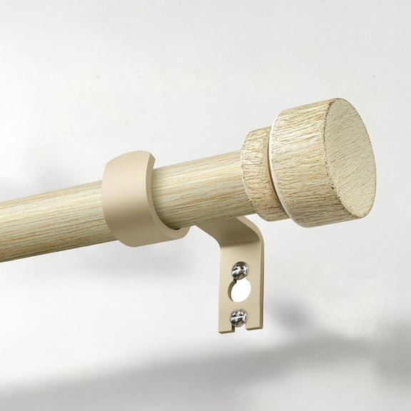 Yokila Vintage Beige Curtain Rod for Windows 16 to 120 Inches 1" Diameter vintage Decorative Heavy Duty Window Curtain Rod Adjustable with Solid Finials for Living Room Bedroom Kitchen Outdoor