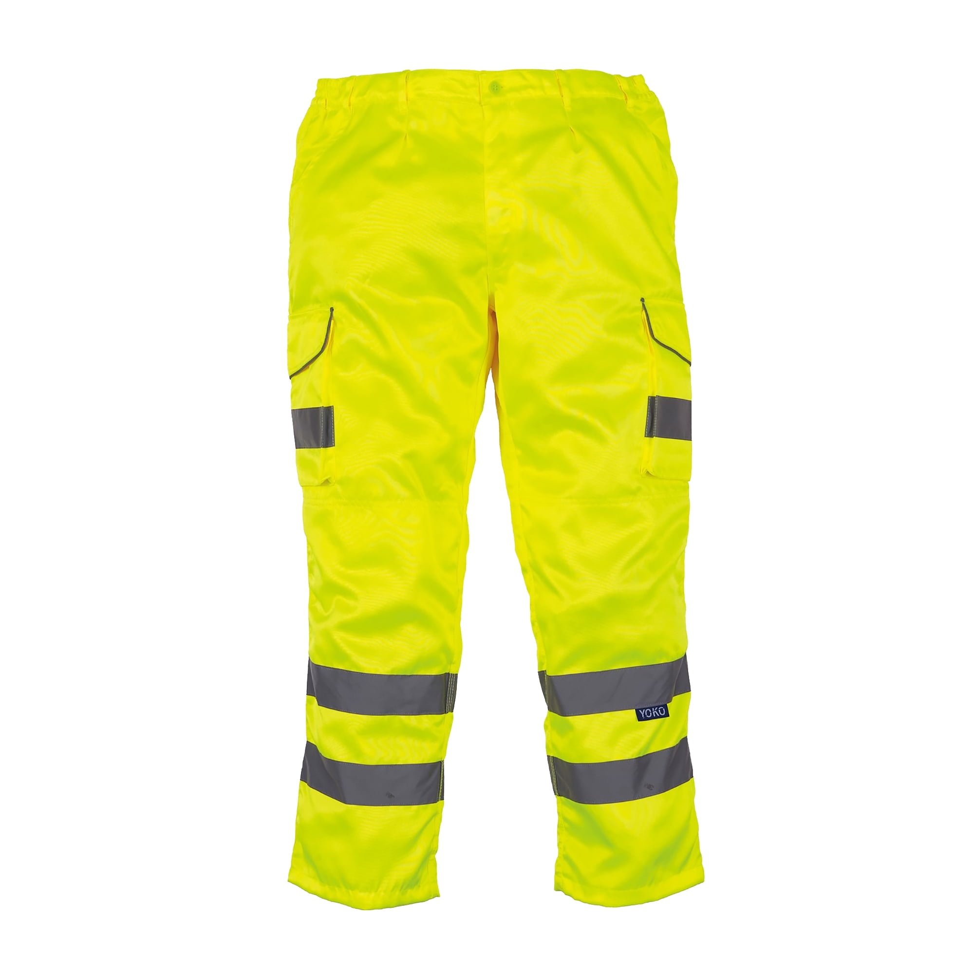 Yoko Mens Hi Vis Polycotton Cargo Pants With Knee Pad Pockets
