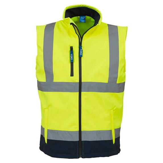 Yoko Mens Hi Vis Softshell Bodywarmer / Workwear