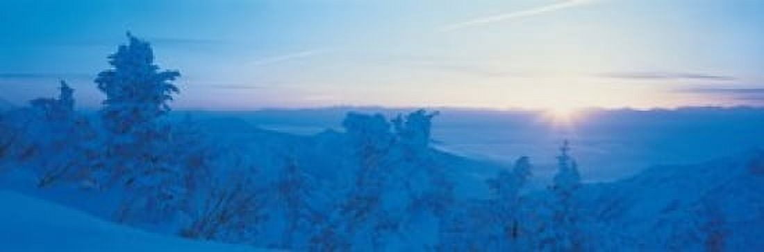 Yokoteyama at sunrise Shiga Kogen Nagano Japan Canvas Art - Panoramic Images (18 x 6)