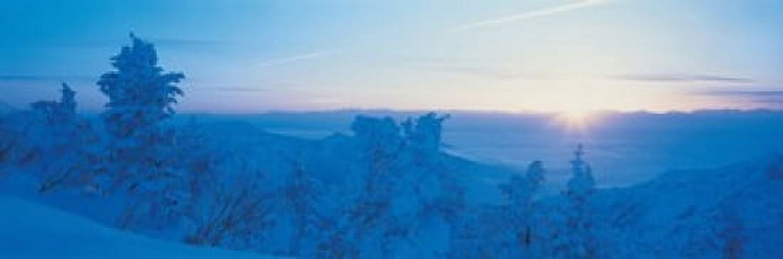 Yokoteyama at sunrise Shiga Kogen Nagano Japan Canvas Art - Panoramic Images (36 x 12)