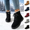 thumbnail image 1 of Yokteiria Ladies Warm Lace Up Snow Boots Fleece Lined Mid Height Water Resistant Thick Anti Slip Sole Winter Outdoor Cold Weather Boots Winter Fashion, 1 of 6