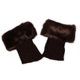thumbnail image 1 of Yokua 1 Pair Winter Warm Furry Boot Cuffs for Women Ribbed Knitted Boot Topper Socks, 1 of 19