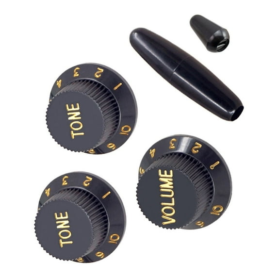 Yokua 1 Set Guitar Control Knobs Volumes Control Knobs Top Hat Plastic Texture