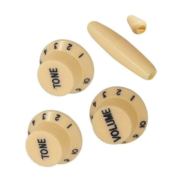 Yokua 1 Set Guitar Control Knobs Volumes Control Knobs Top Hat Plastic Texture