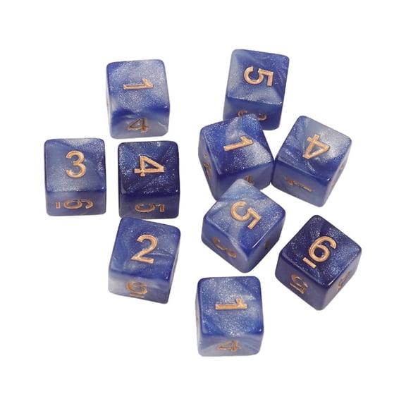 Yokua 10Pcs 15mm Acrylic Dices Digital Six-Sided Dices Role Playing Board Game Dices
