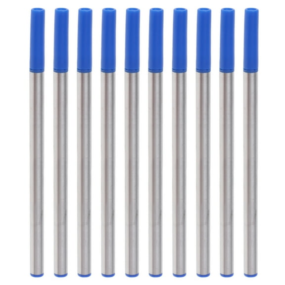 Yokua 10Pcs Ballpoint Pen Refills Standard Blue Refill 4.4 Inch 0.5mm Medium Point