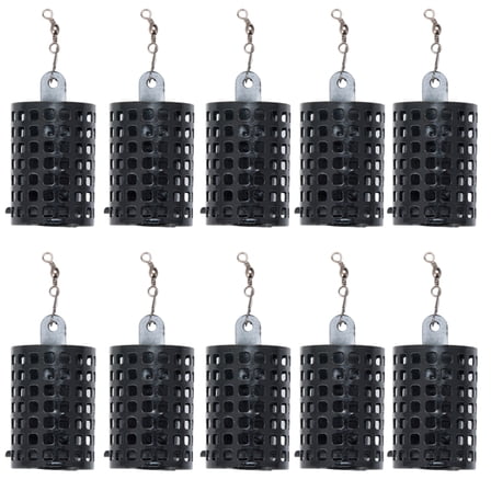 Yokua 10Pcs Fishing Baits Cage Feeders Basket Trap Lure Holder Fish Tackle Cage