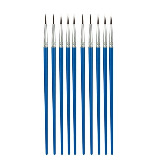 Yokua 10Pcs Nylon Hair Brush for Acrylic, Watercolor, Gouache, Face Nail Art Painting