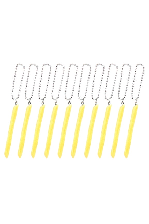 10Pcs Simulated Fries Keychain Artificial Fries Keychain Key Holder Bag Charm