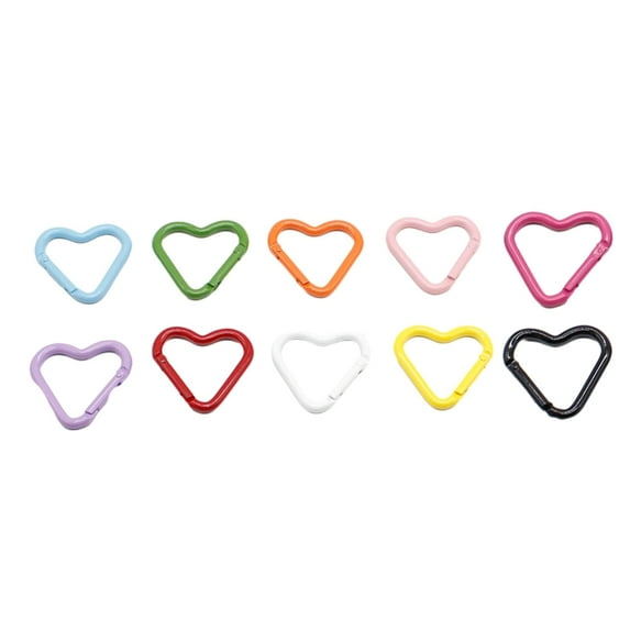 Yokua 10lots Heart Shape Carabiners Fashion Functional Travel Outdoor Carabiner