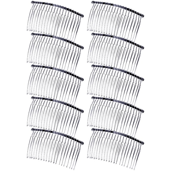 Yokua 10pack Metal Bridal Wedding Combs Slide Bun Holder Headpieces Clips Grips