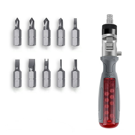 Yokua 11 in 1 Screwdriver Set 180 Angle Adjustable Racheting Screwdriver with Bits