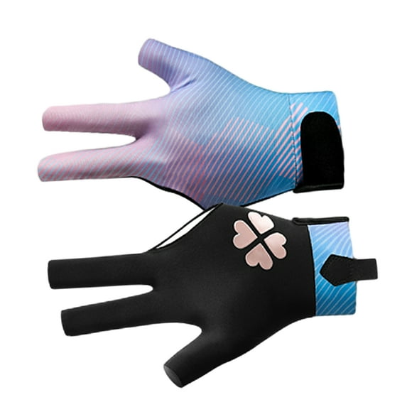 Yokua 1Pc 3 Finger Show Glove Elastics Left Hand Snooker Billiard Pool Glove