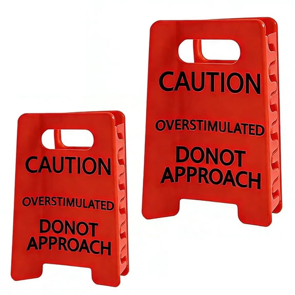 Yokua 2Pcs Overstimulated Sign Hair Claw Ponytail Holder for Themed Event Gathering