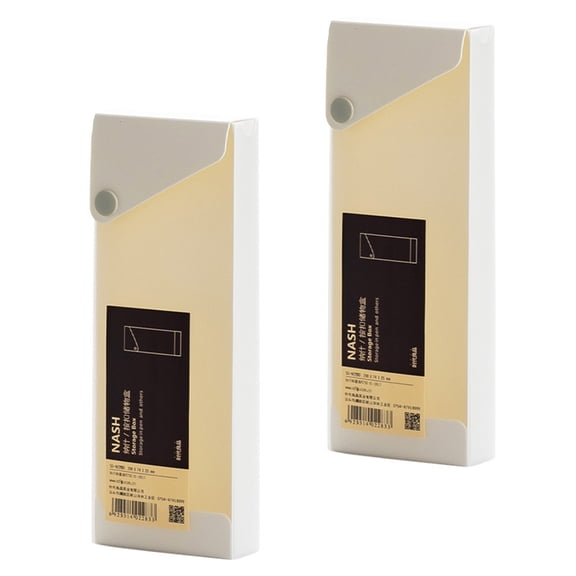 Yokua 2Pcs Plastic Pencil Box Large Capacity Pull out Pen Case Sketch Pencil Case