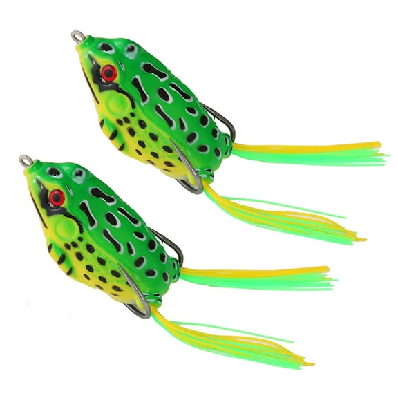 Yokua 2Pcs Simulated Frogs Fishing Lures with Hook Topwater Soft Fishing Baits