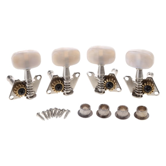 Yokua 2R+2L Guitar Ukulele Tuning Pegs Button Strings Tuning Tuners Heads Accessories