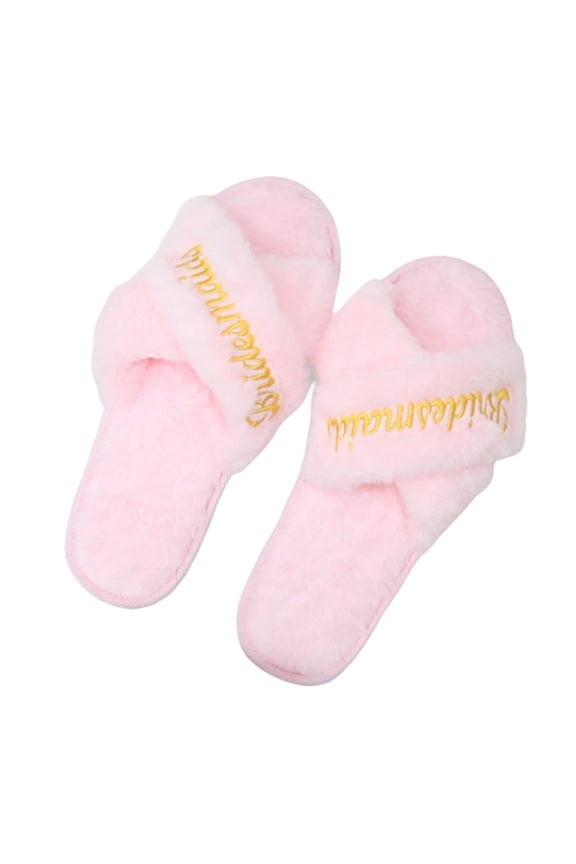 2pack Bride Crosses Strap Slippers Soft Wedding Slippers Luxurious Slippers