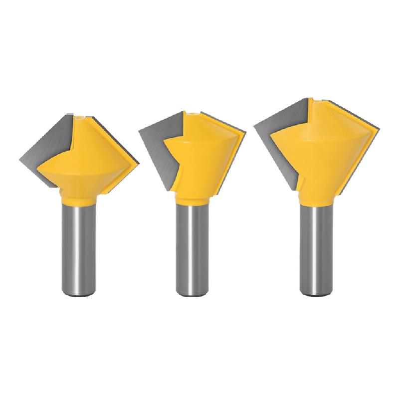 Column Bit Yokua 3 Pcs/Set Bird's Mouth Router Bit Glue Joint 1/2