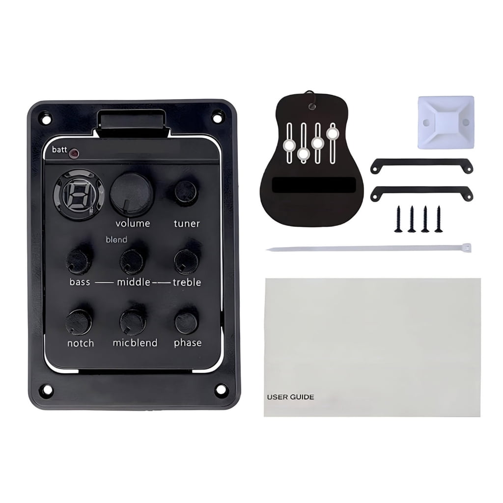Yokua 301 Acoustic Guitar Preamp Pickup 4 Band Acoustic Guitar Pickup with Tuner