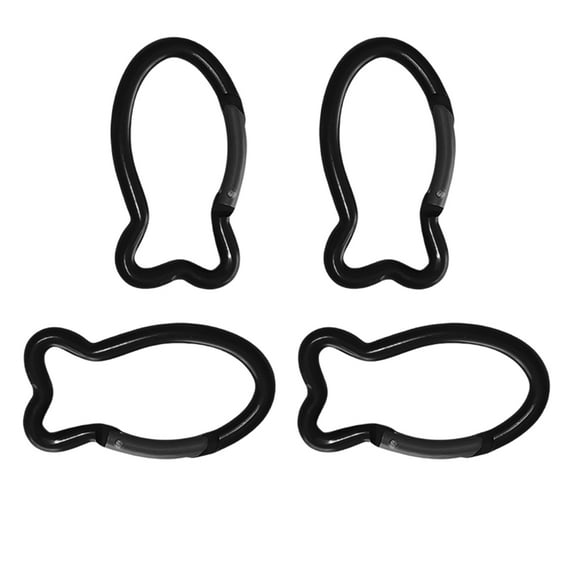 Yokua 4Pcs Fish Shape Carabiner Clip KeyRings Keychains Metal Spring Snap Hook