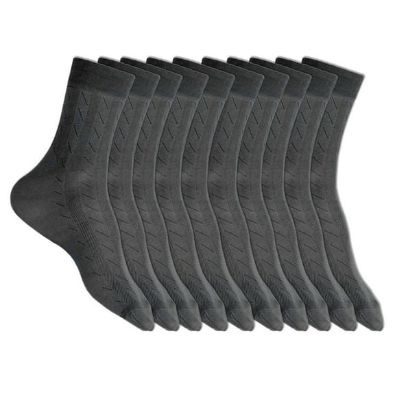 Yokua 5 Pairs Men's Silky Cotton Socks for Office Wear Striped Business Dress Socks