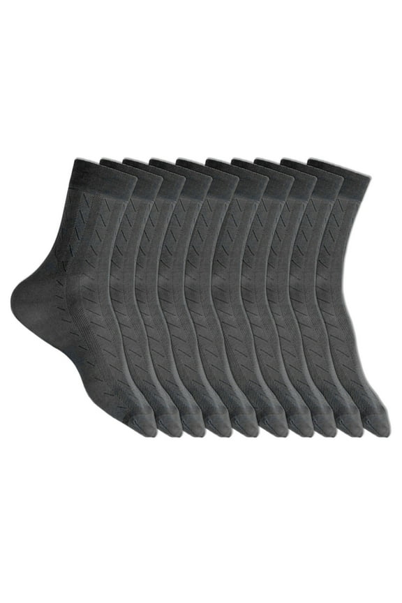 5 Pairs Men's Silky Cotton Socks for Office Wear Striped Business Dress Socks