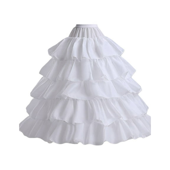 Yokua 5-layer Lotus Leaf Skirt Bride Wedding Dress Petticoat Lolita Drawstring Adjusta