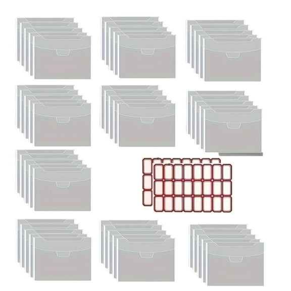 Yokua 50 Pcs Clear Stamp Storage Bag Plastic Envelopes Die Storage Pockets for Card