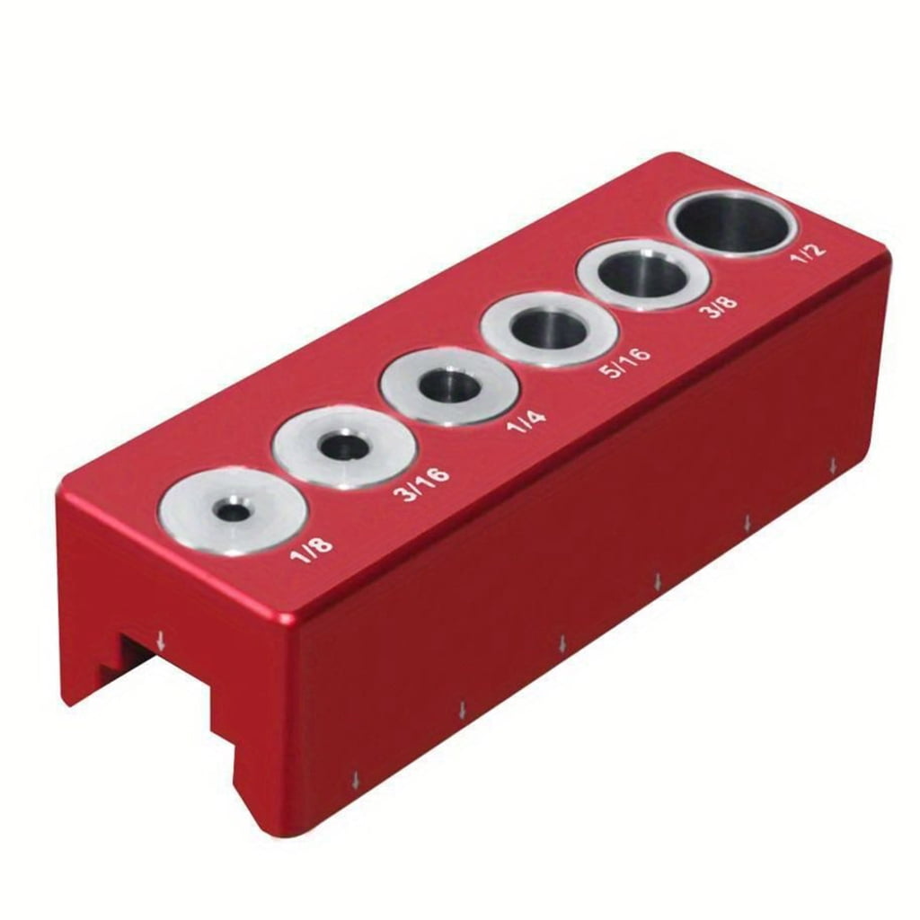 Yokua 6 Holes Straight Hole Drill Guide Aluminum Dowel Jig Self Centering Dowel Jig