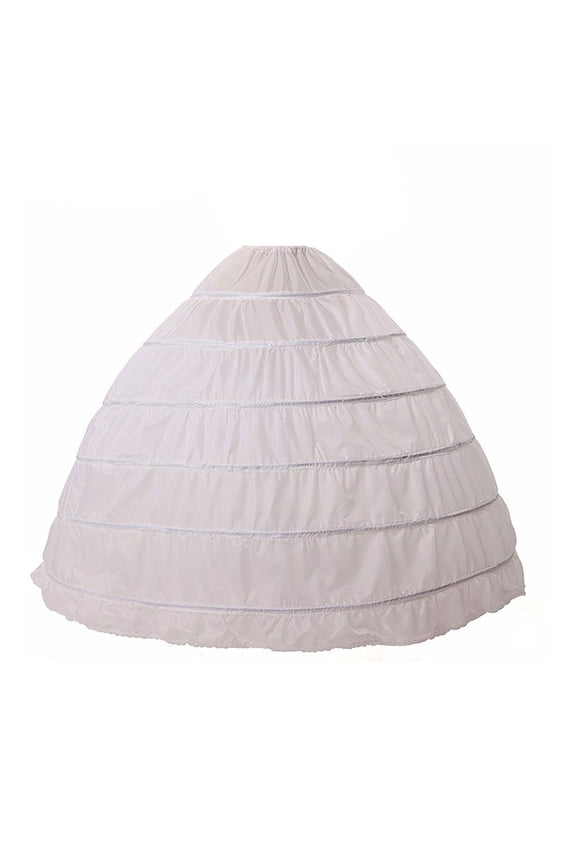 6 Hoops no Yarn Large Skirt Bride Bridal Wedding Dress Support Petticoat Women C