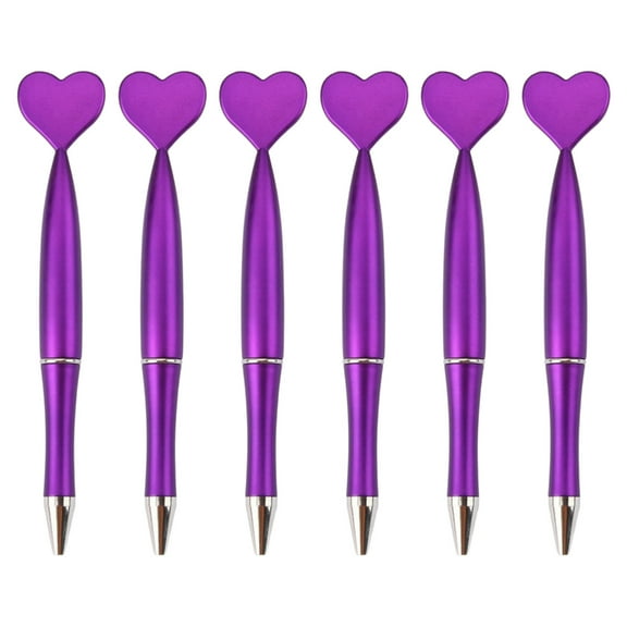 Yokua 6 Pcs Journaling Pens Ballpoint Pens Heart Shaped Writing Pens for Party Office